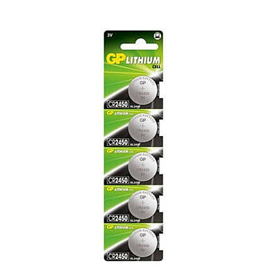 GP Batteries CR2450 3V lithium coin, 5pc TS